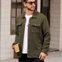 COOFANDY Mens Casual Shirt Jacket Button Down Waffle Jacket Long Sleeve Sweater Jackets Quilted Shacket Overshirt (L)