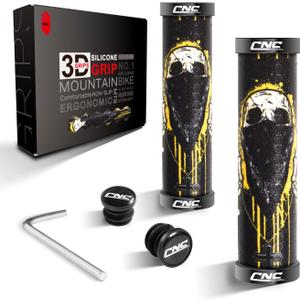 CNC Bike Handlebar Grips, MTB Silicone Grips, Gel Grips for Mountain Bike/ BMX/ Bicycle