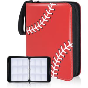 Baseball Card Binder, 9 Pocket Sports card binder, 720 Double Sided Pocket Zipper Album, Baseball cards Zipper Display Holder, Expandable, Compatible with Gaming Cards, Yugioh, MTG and Other TCG