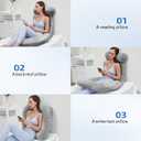 Large Reading Pillow for Sitting in Bed, Couch, Sofa and Floor, Back Pillow for Bed Sitting Up, Husband Pillow for Reading Nurse & Relax, Back Support Bed Pillow for Adult & Kids