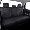 YIERTAI Tundra Seat Covers Compatible with Toyota Tundra 2008-2022 2023 2024 2025 2026 Crewmax Double Cab SR5 Limited Platinum TRD Pro Tundrasine 1794 Edition Waterproof Leather(5 PCS Full Set/Black)