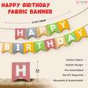 KatchOn, Colorfull Fabric Happy Birthday Banner Pre-Strung, 10 Feet | Happy Birthday Sign for Birthday Party Decorations for Women, Men | Happy Birthday Sign Backdrop for Happy Birthday Decorations
