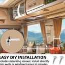 2 x TonGass 4-Pack RV Curtain Holders with Screws (White)  Camper & Motorhome Curtain Clips for Window Drapes, Heavy-Duty Plastic Retainers for RV, Boat, and Trailer Curtains