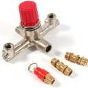 Air Compressor, Double Outlet Tube Alloy Air Compressor Switch Pressure Regulator Valve Fit Part, Piston type structure, High precision voltage regulation