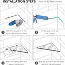 10 Shower Corner Shelf, Stainless Steel Shower Shelves with Razor Hole for Bathroom, Grout in Corner Shelf with Hooks for Tiled Wall 2 Pack, Polished