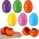 Leinuosen 6 Pcs Easter Multicolor Hollow Wooden Easter Egg Set Pastel Fillable Wood Eggs for Crafts 2.75 x 2.13 Inches Easters Basket Stuffer for Holiday Hunt Party Supplies Decor Craft(Bright Color)