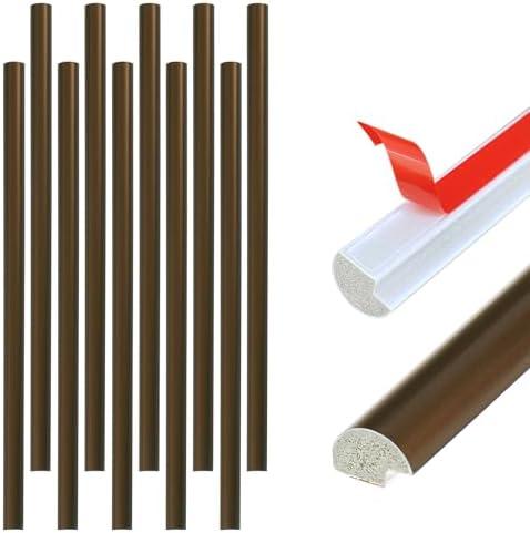 Tilingview 10-Pack Peel and Stick Tile Trim for Backsplash – 12" Self-Adhesive PVC Molding Edge, Decorative Pencil Tile Edging for Walls (Bronzer)