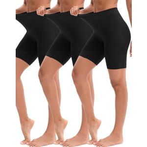 INNERSY Women's Slip Shorts for Under Dresses High Waisted Shorts (Medium, Black)