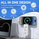 Outlet Electrical Outlet Extender Stick, Features USB-C, USB-A, and 2 AC Outlets, Adjustable 17-27 Inch Power Socket, Extendable Rotating Plug, Use Behind Sofas, Nightstands, Desks (White)
