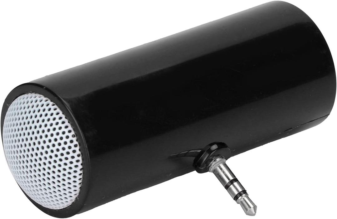 ciciglow Mini Speaker, Portable 3.5mm Plug Stereo Speaker for Smart Phones, Tablets, Laptops, MP3, and MP4 (Black)