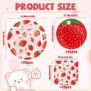 OuMuaMua Strawberry Birthday Decorations, 75 Pcs Disposable Fruit Paper Plates and Napkins Tableware Set for Summer Sweet One 1st Baby Shower Berry First Strawberry Themed Party Supplies, Serves 25