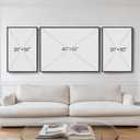 Extra Large Framed Modern Luxury Large Wall Art for Living Room, Set of 3 Piece Bright Style Abstract Paintings Artwork for Walls, Big Size Art Prints Pictures for Hallway Dining Room Office Wall Decor, 30" H x 80" W
