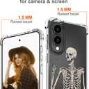 Hungo Compatible for Samsung Galaxy S25 Edge Case for Women Girls Clear Design Cute, Girly for Women Girls Floral Transparent Skin Skull Skeleton
