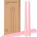 LYOBATH 12 Pack Pink Taper Candles - Taper Candles 10 Inch Dripless, Smokeless & Unscented - 8 Hours Long Burning - Ideal for Weddings, Dinner Parties, and Home Decor