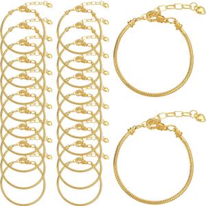 Forise snake chain Charm Bracele (18cm/7.0in, gold)