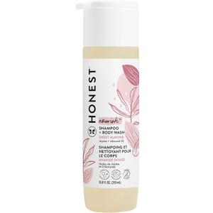 The Honest Company 2-in-1 Cleansing Shampoo Body Wash Gentle for Baby, Naturally Derived Tear-free Hypoallergenic Sweet Almond Nourish 10 fl oz