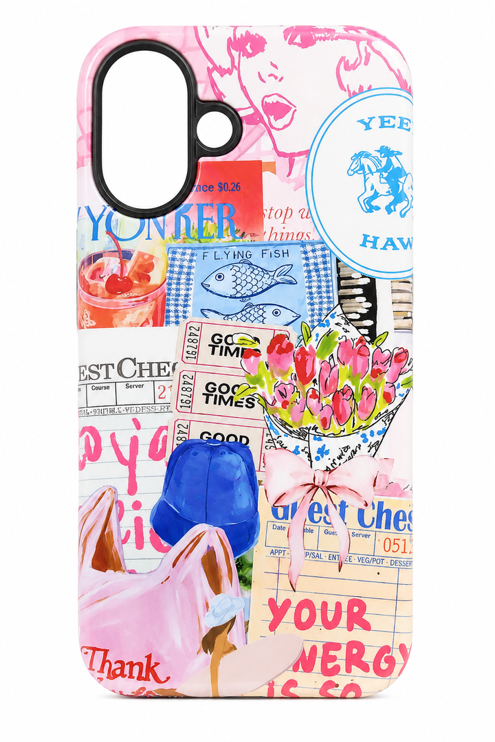 Compatible with iPhone 16 Case - Dual-Layer Protection, Hard Shell with Silicone Interior,Slim Scratch Resistant Shockproof for Woman Men - Coquette Coastal Cowgirl Collage