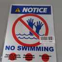 No swimming sign, NOTICE sign, 3525cm, rust-proof aluminum, two pieces