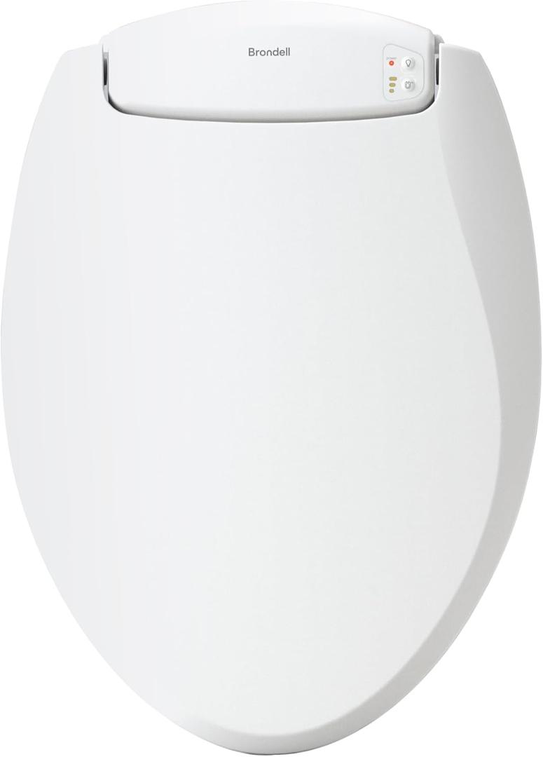 Brondell L60-EW LumaWarm Heated Nightlight Elongated Toilet Seat, White