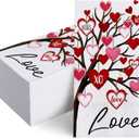 100 PCS Valentines Day Tree Disposable Paper Napkins, Red Pink Love Hearts Bathroom Hand Towels Decorative Dinner Guest Napkin, Anniversary Wedding Kitchen Dinning Table Party Decor 8x4 Inches