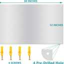12" By 30" Stove Backsplash Splatter Guard Range Hood Back splash Wall Shield Metal Panel, Easy Clean and Install, Stainless Steel (12" x 30")