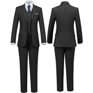 Boys Suits Black Suit for Boy Slim Fit Formal Toddler Kids 7Pcs Vest Dress Pants Blazer Ring Bearer Outfit with Accessory
4-5Y