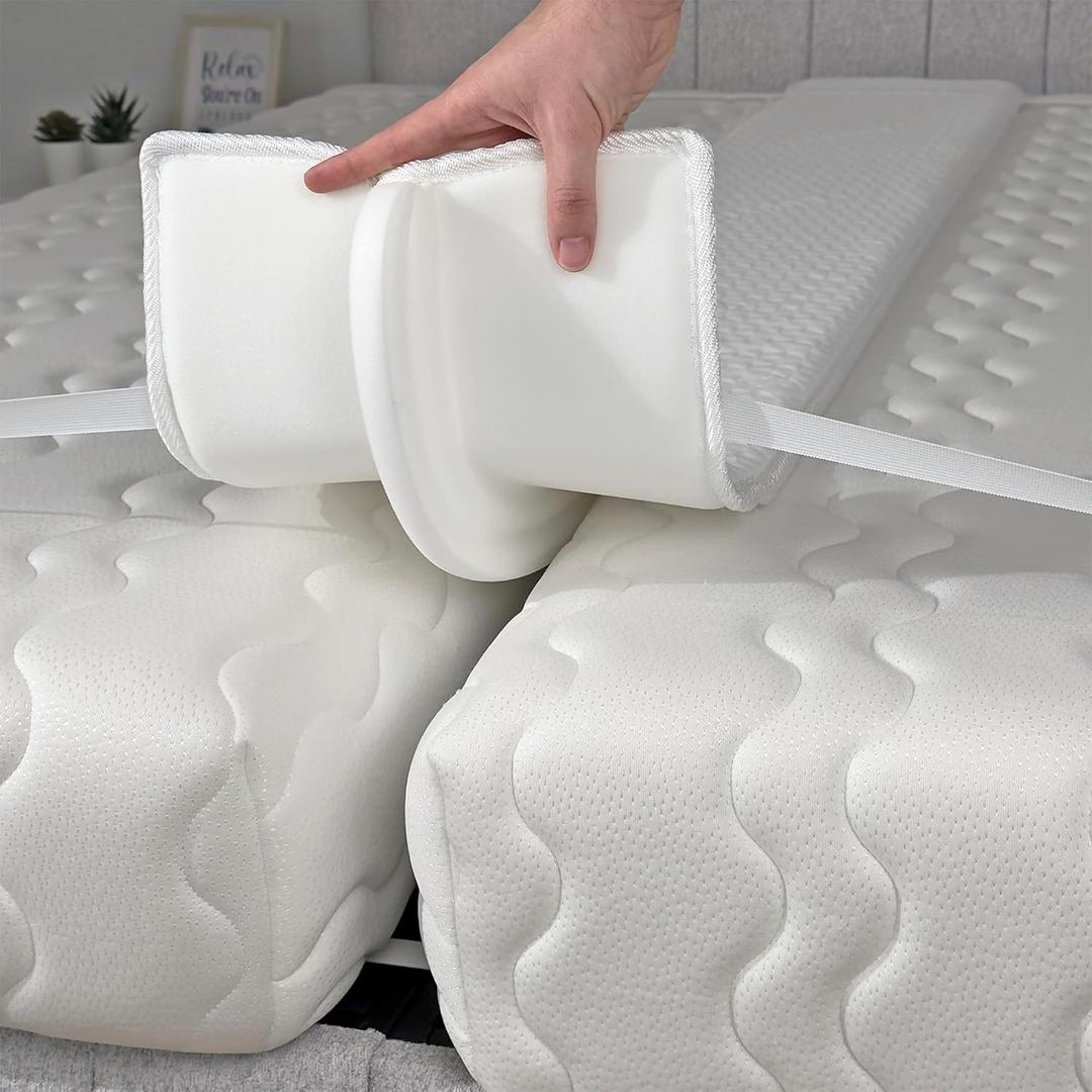 10" Extra Wide Bed Bridge Twin to King Converter Kit - Split King Gap Filler for Adjustable Bed - Mattress Connector & Gap Filler for Bed - 25D Memory Foam - Patent Pending Design