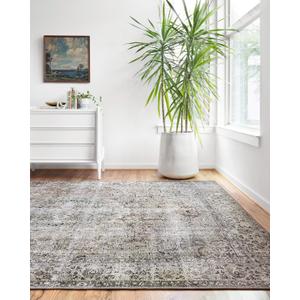 Loloi Layla Collection LAY-06 Taupe/Stone 5'-0" x 7'-6" .13" Thick Area Rug, Soft, Durable, Vintage Inspired, Distressed, Low Pile, Non-Shedding, Easy Clean, Printed, Living Room Rug