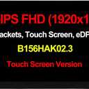 Replacement Laptop 15.6" 40 Pins 60Hz FHD 1920x1080 IPS Slim LED Display LCD Touch Screen Panel Digitizer B156HAK02.1 B156HAK02.3 NV156FHM-T06 NT156FHM-T0E (FHD Touch Screen NO Tabs)