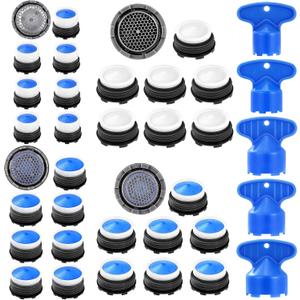28 pcs Faucet Aerators with 5 Pcs Faucet Aerator Key Aerators Replacement Inserts for Sink M16.5 18.5 21.5 24 mm for Bathroom or Kitchen