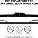 ClixWipers RV 2-Pack 28" + 28" Class-A OEM Heavy Duty Windshield Wiper Blades All-Weather Steel Frame, Jumbo Hook w/Saddle Adapter Automotive Replacement Windshield Wiper Blades