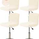 FUANGUI Bar Stool Covers Set of 4, Stretch Bar Stool Chair Cover Slipcovers, Knitted Jacquard Counter Stool Bar Chair Covers for Kitchen Pub Dining Room (Knitted Beige)