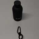 Exllena Small Water Bottle 12oz with Clip, Double Wall Stainless Steel Vacuum Small Insulated Water Bottle Keeps Drinks Cold 24 Hrs/Hot 12 Hrs for Kids Handbag School BPA Free (Black) (11.8 Ounces)