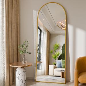 59"x16"Floor Mirror Full Length,Arched Full Length Mirror with Stand,Full Body Mirror,Hanging or Large Leaning for Bedroom Living Room Gold