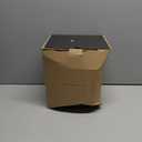 Industrial Vintage 1-Light Wall Sconce with 5.9" Round Ribbed Clear Glass Globe Lampshade, U-Shaped Indoor Wall Mounted Lamp Fixture for Bedroom Living Room Bathroom Vanity