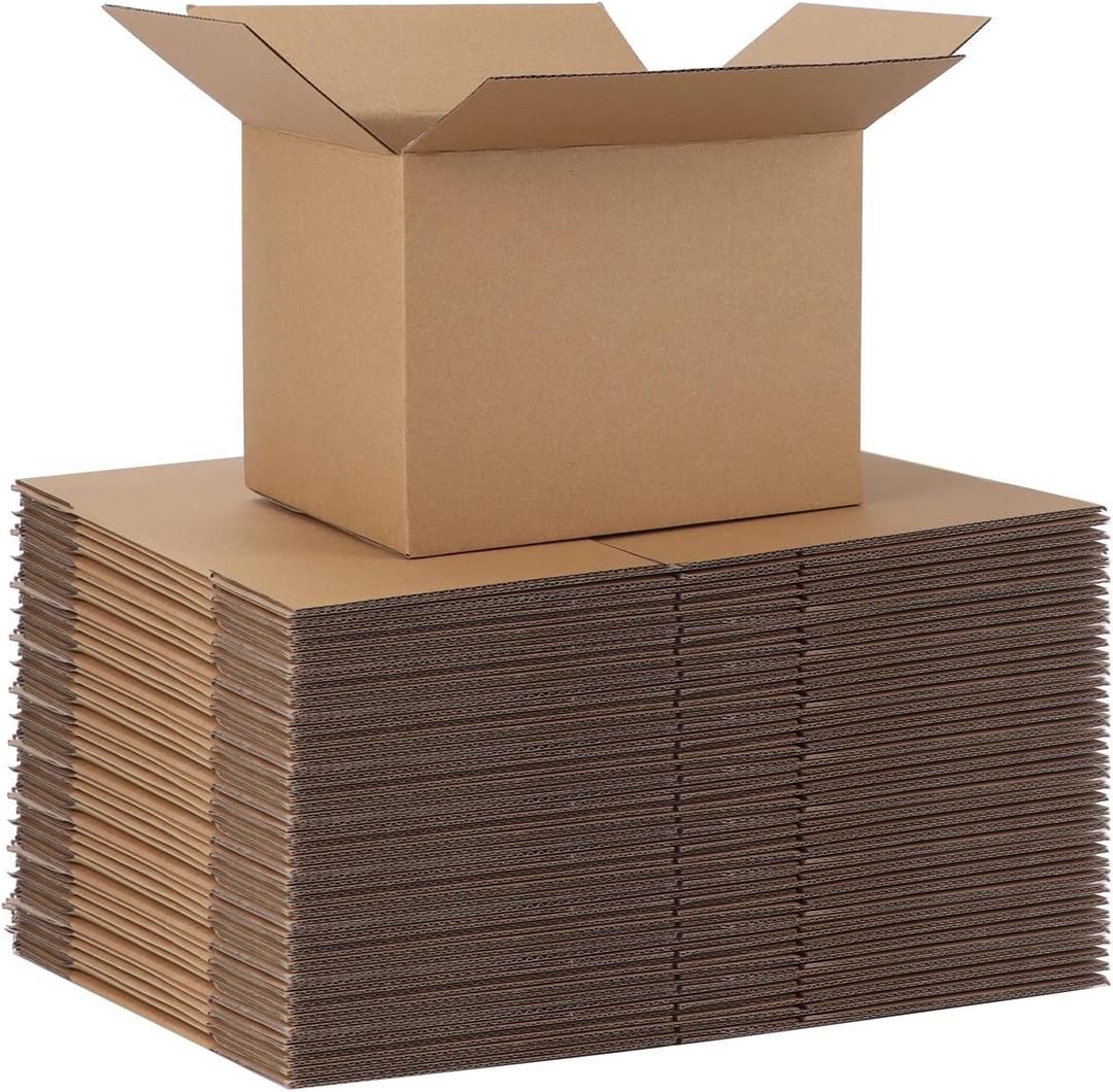 CRUGLA 40 Packs 8x6x6 Shipping Boxes Cardboard Boxes Shipping Box for Business Packaging Thin Box (Brown)