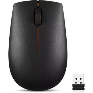 Lenovo 300 Wireless Mouse, Black, Computer Mouse for PC and Laptop with Windows, Ambidextrous Design, 2.4 GHz Nano USB Receiver
