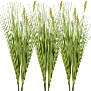 Melorca&Guilla Artificial Plants 6PCS 27 Fake Tall Onion Grass Faux Plant,Artificial Grass Greenery Shrubs Bushes for Garden Porch Window Box Shop Office Home Décor