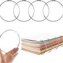 ATROPOS 4 Pack 6 Inch Loose Leaf Binder Rings, Nickel Plated Book Rings for Index Cards, Keychains, DIY Crafts, Office, School,Home