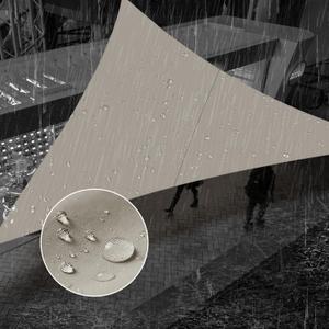 SUNNY GUARD Waterproof Sun Shade Sail 16' x 16' x 16' Taupe Triangle UV Block Sunshade for Backyard Yard Deck Patio Garden Outdoor Activities and Facility(We Make Custom Size)