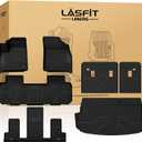 LASFIT Floor Mats & Cargo Liner with Backrest Mat for Chevrolet Chevy Traverse 2018-2023/Traverse Limited 2024 Only 7 Seats (2nd Row Seats), All Weather TPE Custom Fit Car Floor Mats Full Set