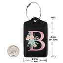 2 Pcs Letter B Luggage Tags for Suitcase, Unique Letters Tag, Travel Gifts for Privacy Cover ID Label with Stainless Steel Loop and Address Card