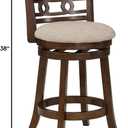 New Classic Home Furnishings Gia 24" Swivel Counter Stool-Cherry W/Brown Fabric Seat