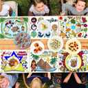 5 x 42 Pcs Passover Coloring Placemats Disposable Table Mats with Pens DIY Passover Coloring Paper Mats Table Passover Decors for Pesach Holiday Passover Theme Dinner Party Supplies
