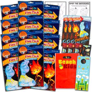 Elemental Birthday Party Favors and Supplies Bundle for Kids - Bundle with 12 Disney Elemental Activity Play Packs for Boys, Girls with Mini Coloring Books, Loot Bags, and More