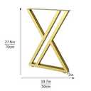 28 Inch High Triangular Shaped Gold Metal Table Legs, Modern Cast Iron Welded Desk Legs, Metal Home DIY Project for Nightstand, Coffee Table, Desk, etc. with Adjustable Floor Protector, 2PCS
