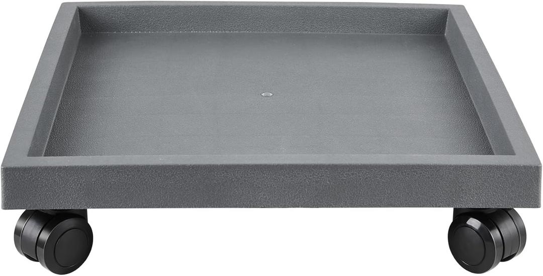 13 Inch Square Rolling Plant Caddy Saucer with Wheels, Heavy Duty Wheeled Planter Stand for Potted Plant, Coaster Roller Base Tray with Casters, Flower Pot Dolly Holder for Indoor Outdoor (Gray)