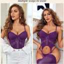 Avidlove Lingerie For Women Naughty Bra And Panty Sets With Garter Underwire Lace Corset Top Outfits S-XXL