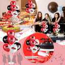4 Set Graduation Party Balloon Stand Kits for Table Centerpieces Balloon Tables Holders with Congrats 2026 Graduation Party Decorations for School College Photo Props(Red)
