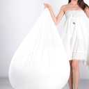 Inner Liner Cover for Giant Bean Bag Chairs, Liner Sleeve for Adults Kids Teens Without Filling, Living Room Bedroom Round Lazy Sofa Chair Cover (No Filler), 5.3Ft, White